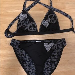 Lucky brand peace and dove bikini swimsuit